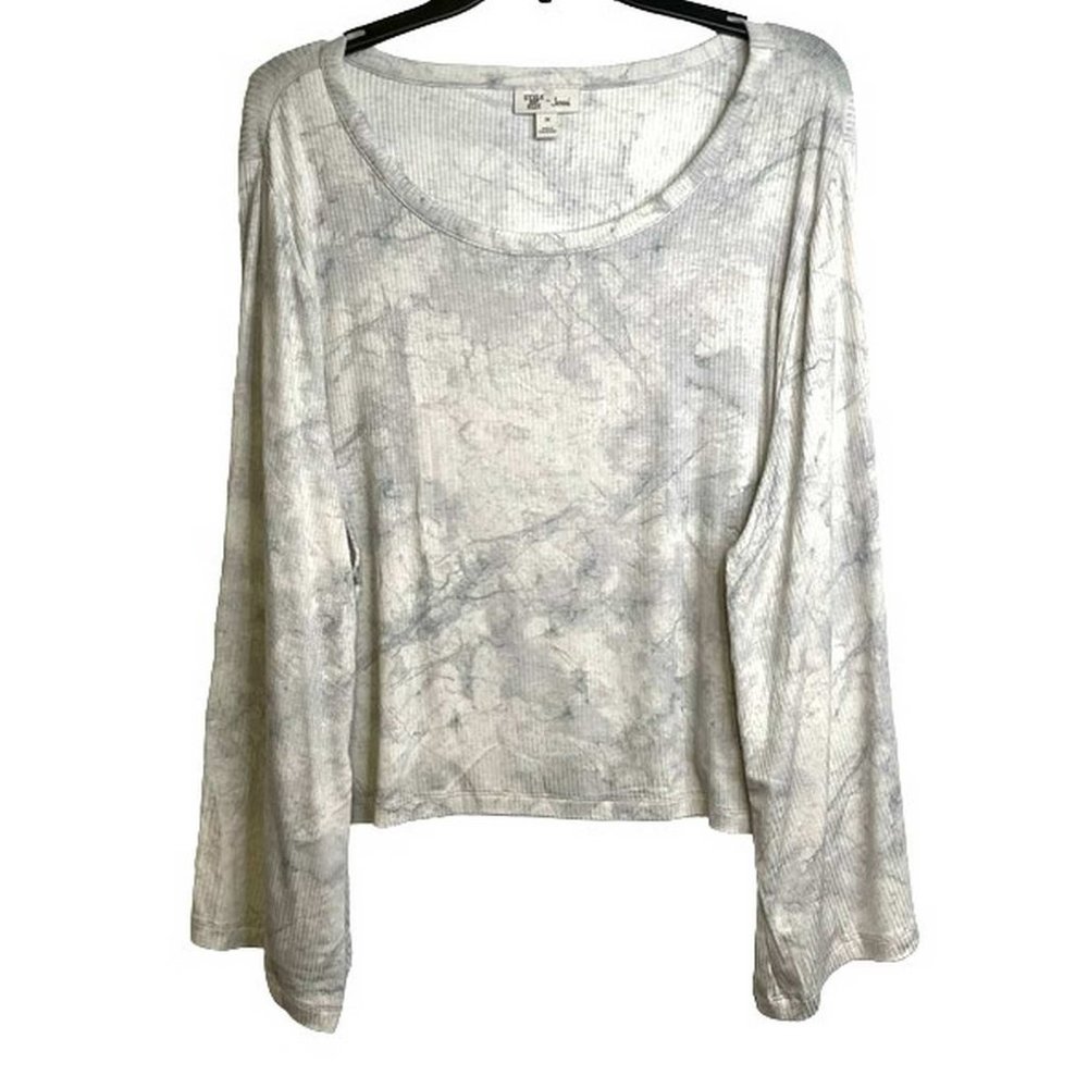 JENNI Style Not Size Long Sleeve RIBBED Lounge ToP 2X (3737)